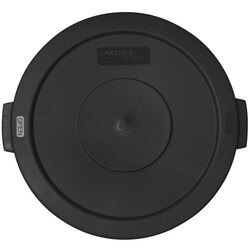 MSC&nbsp;Carlisle Trash Can Lid, 20 Gallon, Flat, Round, Black, Polyethylene