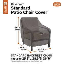 MSC&nbsp;Classic Accessories Patio Chair Cover, Water-Resistant, Ravenna Collection, Vinyl-Backed Nylon