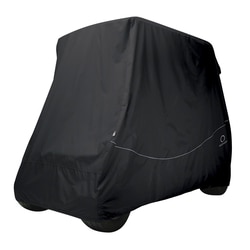 MSC&nbsp;Classic Accessories Golf Cart Cover, 4-Person, Long Roof, Weather Protected Fabric, Black