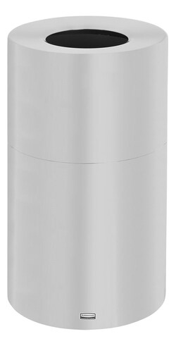 MSC&nbsp;Rubbermaid Commercial Trash Can, Open Top, 35 Gallon, Satin Aluminum