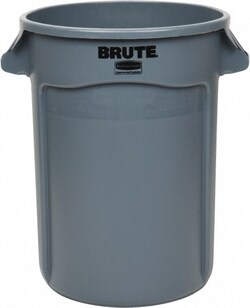 MSC&nbsp;Rubbermaid Waste Receptacle, Half-Round, Dual Stream, 11.5 gal, Metal