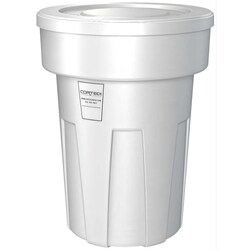 MSC&nbsp;Cortech USA Trash Can, 50 gal, Round, Polyethylene, White