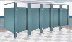 MSC&nbsp;Bradley Washroom Partition Compartment, Steel, In-Corner, ADA Compliant, 61-1/4 in Long