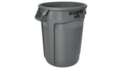 MSC&nbsp;Rubbermaid Container, 32 gal, Round, Polyethylene, Gray