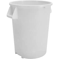 MSC&nbsp;Carlisle Trash Container, 44 Gallon, Polyethylene, White, NSF Certified