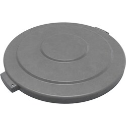MSC&nbsp;Carlisle Round Trash Container Lid, 20 Gallon, Gray, Flat, HDPE