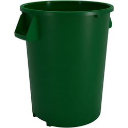 MSC&nbsp;Carlisle Round Waste Bin Trash Container, 20 Gallon, Polyethylene, Green