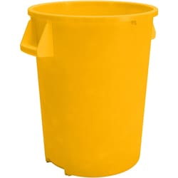 MSC&nbsp;Carlisle Trash Container, 20 gal, Round, Polyethylene, Yellow