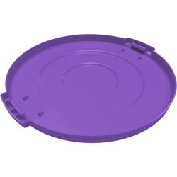 MSC&nbsp;Carlisle Round Waste Bin Trash Container Lid, 10 Gallon, Polyethylene, Purple, NSF Certified