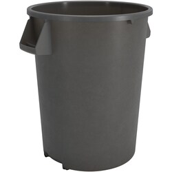 MSC&nbsp;Carlisle Trash Container, 20 gal, Round, Polyethylene, Gray