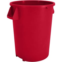 MSC&nbsp;Carlisle Round Waste Bin Trash Container, 20 Gallon, Red, Polyethylene
