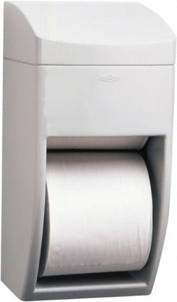 MSC&nbsp;Bobrick Toilet Tissue Dispenser, Standard Double Roll, Plastic, Gray