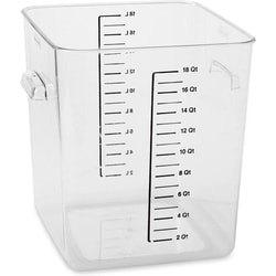 MSC&nbsp;Rubbermaid Square Storage Container, 18 QT, Polycarbonate, Clear