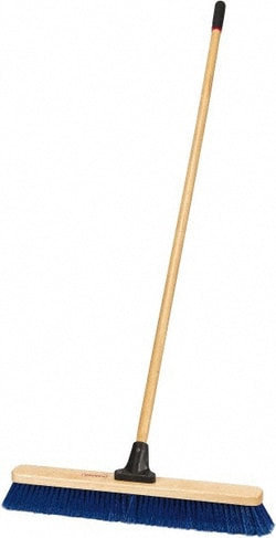MSC&nbsp;O-Cedar Push Broom, 24 in, Polyester, Wood Block, Bolt-On