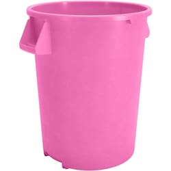MSC&nbsp;Carlisle Trash Container, 32 gal, Round, Polyethylene, Pink