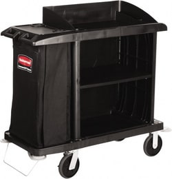 MSC&nbsp;Rubbermaid Housekeeping Janitorial Cart, Compact, 34 gal, with Wheels, Black