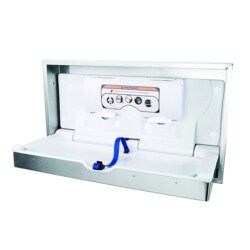 MSC&nbsp;World Dryer Baby Changing Station, Recessed-Mounted, Stainless Steel, Horizontal