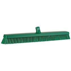 MSC&nbsp;Vikan Push Broom, 16.5 in, Soft/stiff, Green