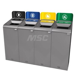 MSC&nbsp;Rubbermaid Trash Can Decal, Landfill Message, Indoor & Outdoor, 1-25/32 in Wide x 8-1/2 in High
