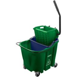 MSC&nbsp;Carlisle Mop Bucket Combo, 35 qt, Side Press Wringer, Soiled Water Insert, Green