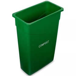 MSC&nbsp;Carlisle Compost Waste Container, 23 gal, Rectangle, Polyethylene, Green