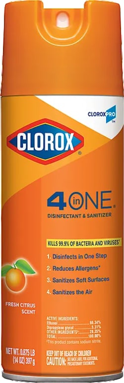 MSC&nbsp;CloroxPro Disinfectant & Sanitizer, Aerosol, 14 fl oz, Citrus