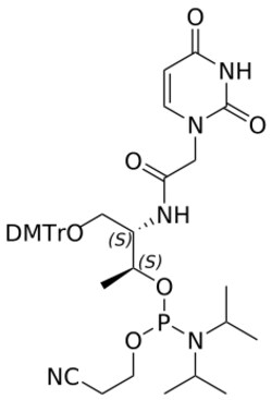 STA PHARMACEUTICAL US LLC&nbsp;(D)-aTNA U amidite | 5 g | InChIKey WLBMJMHHSXFGHQ-DCIWGRERSA-N | MW 759.840761998
