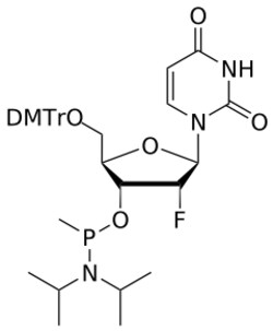 STA PHARMACEUTICAL US LLC&nbsp;2'-F U Me-amidite | 5 g | InChIKey XUSXWHAYFLUNDK-CGZUQJDWSA-N | MW 693.753165161