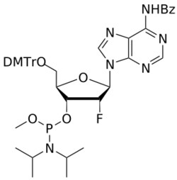 STA PHARMACEUTICAL US LLC&nbsp;2'-F A(Bz) OMe-amidite | 200 mg | InChIKey NLZONZKTSFBIDR-AGYRQEKTSA-N | MW 836.902165161