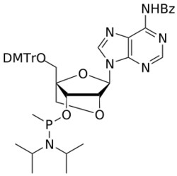 STA PHARMACEUTICAL US LLC&nbsp;LNA A(Bz) Me-amidite | 200 mg | InChIKey GVAWOIXJKMFBFB-IIFYANCESA-N | MW 830.922761998