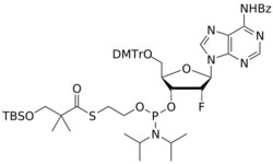 STA PHARMACEUTICAL US LLC&nbsp;2'-F A(Bz) (TBSO)SATE-amidite | 5 g | InChIKey PBYQXESREXFRID-RONWHNMCSA-N | MW 1097.369165161