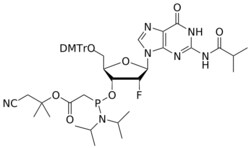 STA PHARMACEUTICAL US LLC&nbsp;2'-F G(iBu) PACE amidite | 1 g | InChIKey HAZLQEVVFFIZMF-RKRWLPOQSA-N | MW 928.012165161