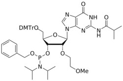 STA PHARMACEUTICAL US LLC&nbsp;2'-MOE G(iBu) OBn-amidite | 5 g | InChIKey HXXNKWYQUIYATB-ASGPDACDSA-N | MW 951.070761998