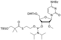 STA PHARMACEUTICAL US LLC&nbsp;2'-OMe C(Bz) (TBSO)SATE-amidite | 25 g | InChIKey IGTHQWLLAPOEKK-LEOYGVFQSA-N | MW 1085.378761998