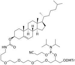 STA PHARMACEUTICAL US LLC&nbsp;O1-DMTr-O3-[3'-(Cholesterol)amino-Propyl-PEG3]-Glycerin amidite | 5 g | CAS 873435-29-1 | InChIKey FNJSTUYYFCEZCA-PORNTWEGSA-N