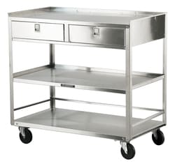 Lakeside Manufacturing Inc&nbsp;Equipment Stand with (2) Drawers, Stainless Steel, 3 Shelf: 20