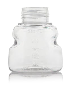 Foxx Life Sciences&nbsp;EZBiopure Titanium Round Media Bottle, 250mL, PETG, single use wide mouth bottle, GL45, No Cap, Non-Sterile, 48/CS