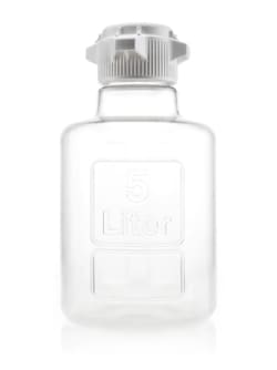 Foxx Life Sciences&nbsp;EZBio Titanium Round (TR) 10L (2.5 Gal) Carboy, Polycarbonate (PC), Autoclavable, No Spigot, VersaCap 83B, Round Mixing carboy with Graduation Marks, Double Bagged, Non-Sterile, 1/EA