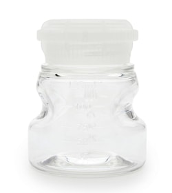 Foxx Life Sciences&nbsp;EZBiopure Titanium Round Media Bottle, 125mL, PETG, single use wide mouth bottle, GL45 Neck with Cap, Sterile, 48/CS
