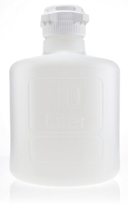 Foxx Life Sciences&nbsp;EZBio Titanium Round (TR) 10L (2.5 Gal) Carboy, Polypropylene (PP), Autoclavable, No Spigot, VersaCap 83B, Round Mixing Carboy with Graduation Marks, Wide Mouth, Double Bagged, Sterile, 1/CS