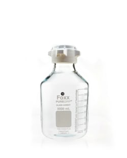 Foxx Life Sciences PUREGRIP Rhino Safety Coated Glass Carboy, Clear, 5L, with Graduation Marks and 83B VersaCap, 1/EA