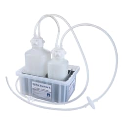Foxx Life Sciences EZBio Vactrap S Vacuum Trap System (Vacuum Flask Alternative) for Aspiration & Vacuum Protection, Shatterproof 2L+1L Aspirator Bottle Assembly with Secondary Container, Bleach Compatible HDPE, Inline Vent Filter, Sterile, 1/EA
