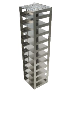 Alkali Scientific&trade; Vertical Freezer Racks for 100-Cell Hinged Plastic Boxes, Rack Only, 11 Boxes High