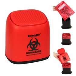 Alkali Scientific&nbsp;CellPro&trade; BenchBin&trade; Biohazard Waste Container, BenchBin 3L&trade; Starter Kit Includes 1 bin and 400 autoclave bags (10×12.5in.)