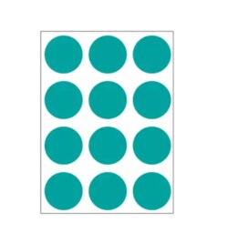 Alkali Scientific&nbsp;ASI&trade; Laboratory Label, Color Coded Dot – Sheet Form - 1-1/4