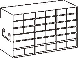 Alkali Scientific&trade; Upright Freezer Rack for 50-Cell 0.5ml Microtube Storage Boxes, 3x6x2 Configuration, 36 Box Capacity