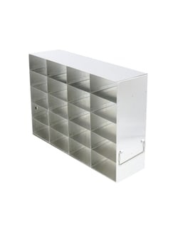 Alkali Scientific&trade; Upright Stainless Steel Freezer Rack (UFH50-45) for 50-Cell Hinged Top Plastic Boxes, 4 x 5 Configuration, 20 Box Capacity