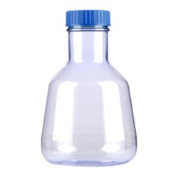 Alkali Scientific&nbsp;High-Efficiency Erlenmeyer Shake Flask, PC, Flat Base, 3L, Wide-Mouth, 4/Case, Plug Seal Cap