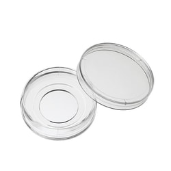 Alkali Scientific&nbsp;ASI&trade; Clear, Easy-Grip, 35 x10mm, Confocal Dish, Adhesion Type, Sterile, Treated (Positive-Charged/ Surface Coated), 50/Cs, 22 x 22 x 0.2mm, Hole .98mm, PS/Flux