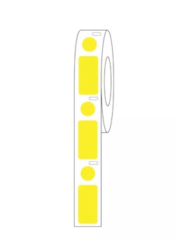 Alkali Scientific&nbsp;ASI&trade; Direct Thermal Cryo Label, 24x13mm & 9.5mm Dot for 1.5mL Tubes/Vials, 500 Sets, 1/Roll, Red